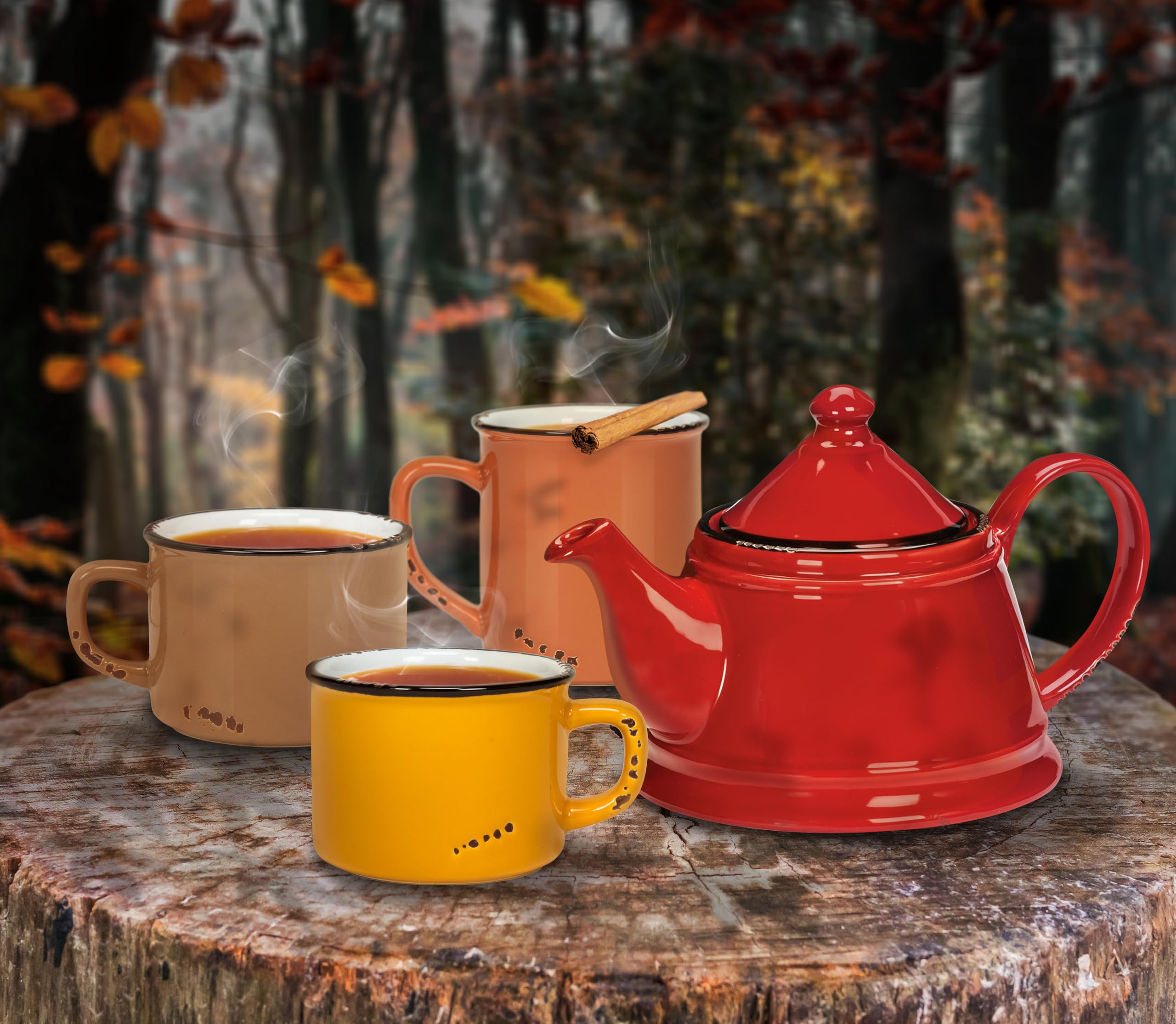 Amazon.com: Abbott Collection Enamel Look Teapot - Red | Vintage
